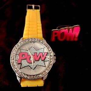 💥 Comic book “POW!” Fashion Watch & Ring